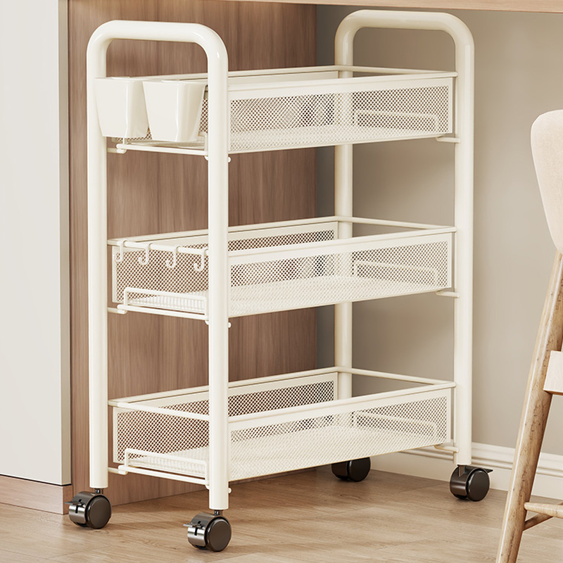 Trendy Fireproof Wire Cabinet Storage Shelf Rack with Roller Wheels, Vertical Installation