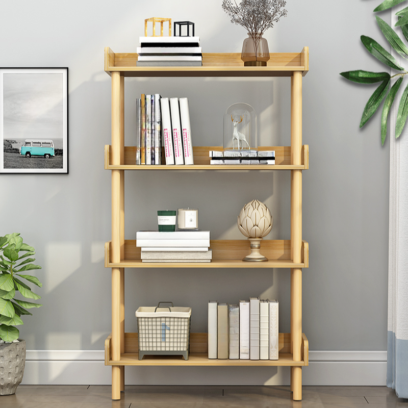 Trendy Vertical Composite Wood Cabinet Storage Shelf Rack with Shelves
