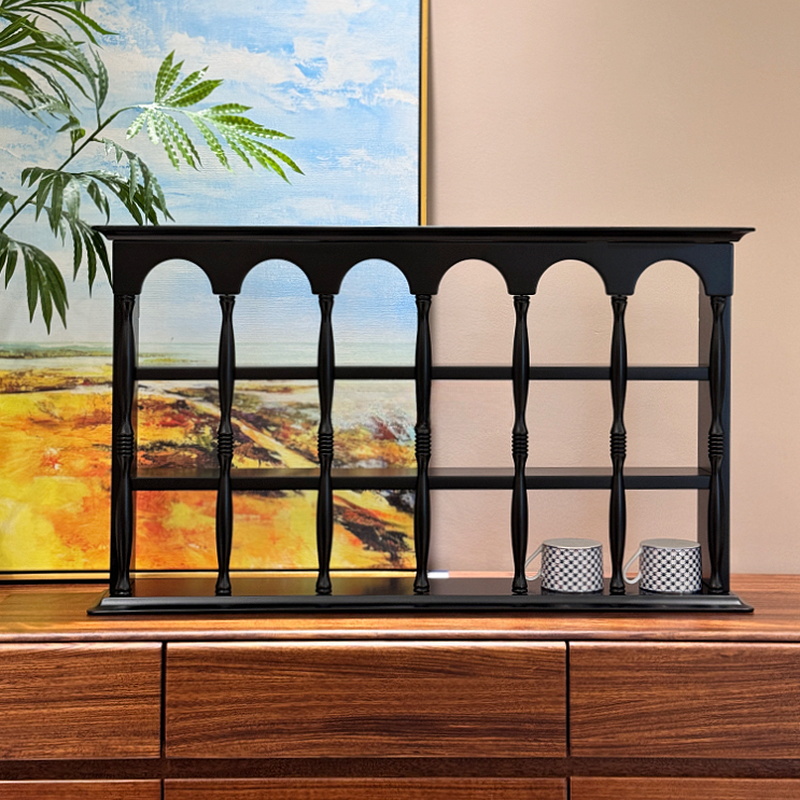 Trendy Solid Wood Vertical Cabinet Storage Shelf Rack with Solid Shelves