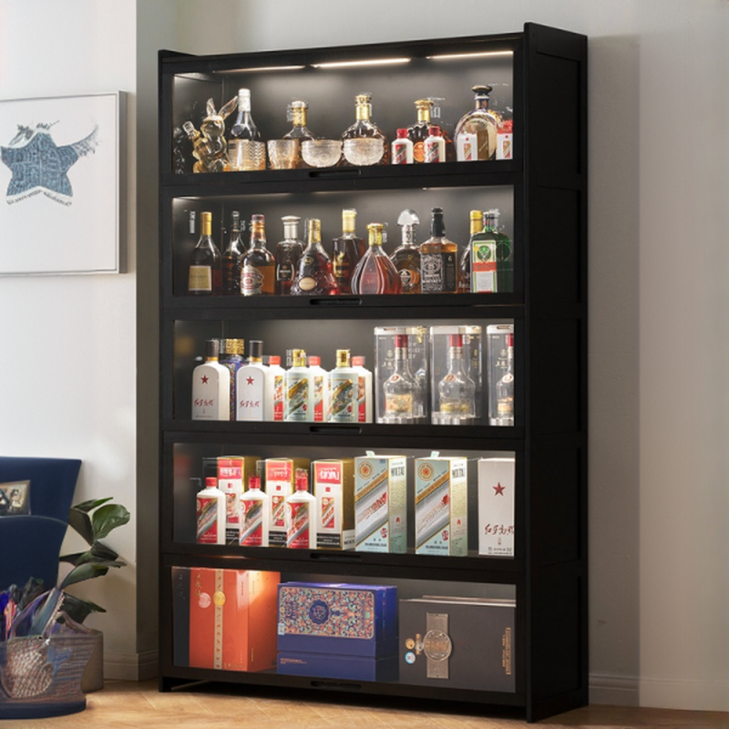 Bambusa Unfixed Wine Cabinet with Shelf