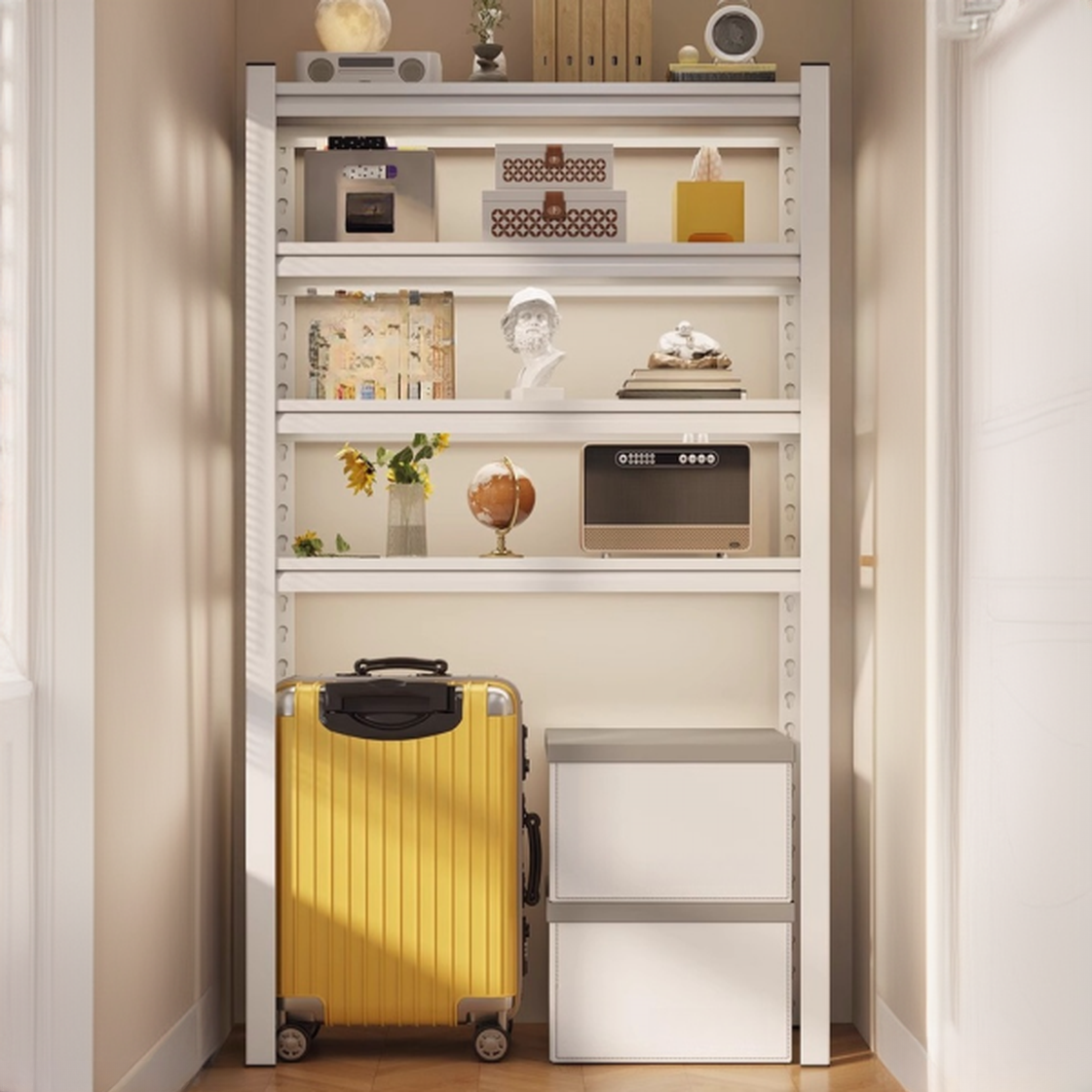 Trendy 4 Tiers Fireproof Cabinet Storage Shelf Rack