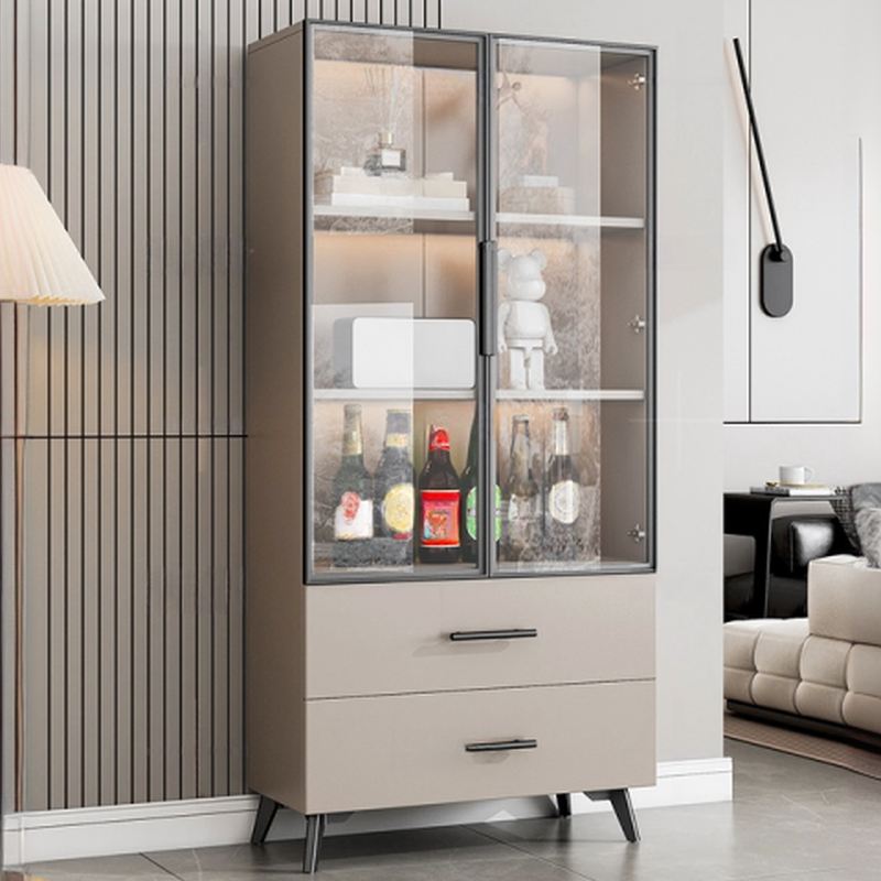 Glam Unfixed Wine Cabinet with Shelf and Compartment