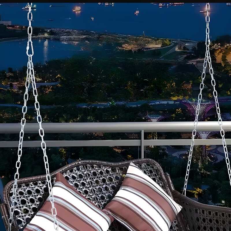 Stain Resistant Auburn Metal Frame Hanging Porch Swing Seating for 2/3-person Seating with Chain, Pads Included/Not Included