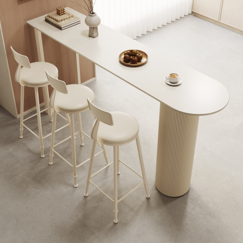 Fixed Design Pub Table with Quartz Free Form Top