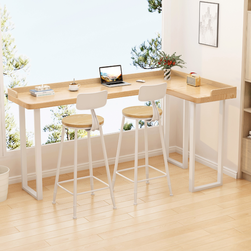 Modern Pub Table with Timber Legs, Unfinished Colour Free Form Top