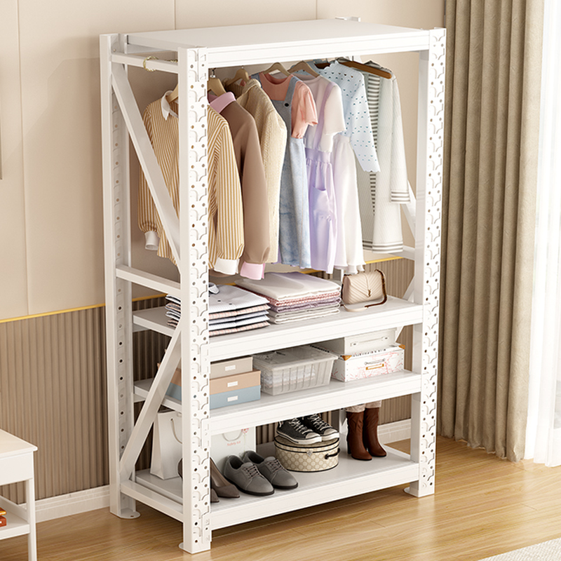 Trendy Metal Cabinet Storage Shelf Rack with 4 Shelves in Vertical Installation