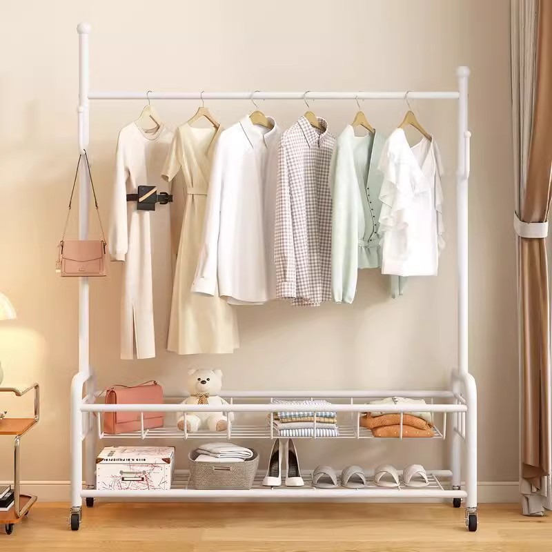 Minimalist/Art Deco Free Standing Hall Tree with Locker, 1 Shelf, 1 Basket, and Alloy Hook