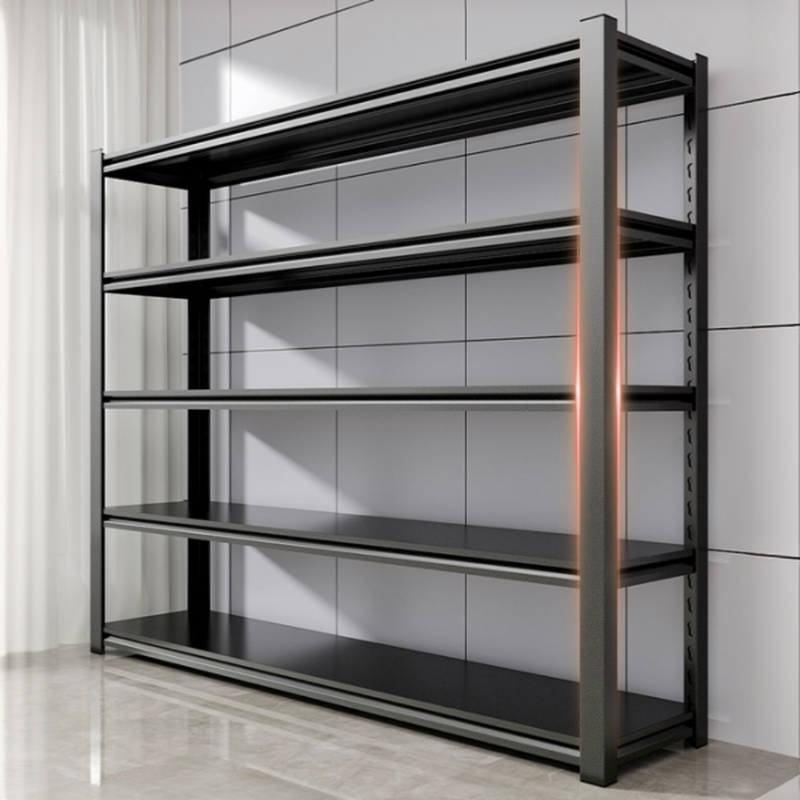 Trendy Cabinet Storage Shelf Rack with Steel Frame, Adjustable Shelving, Vertical Installation