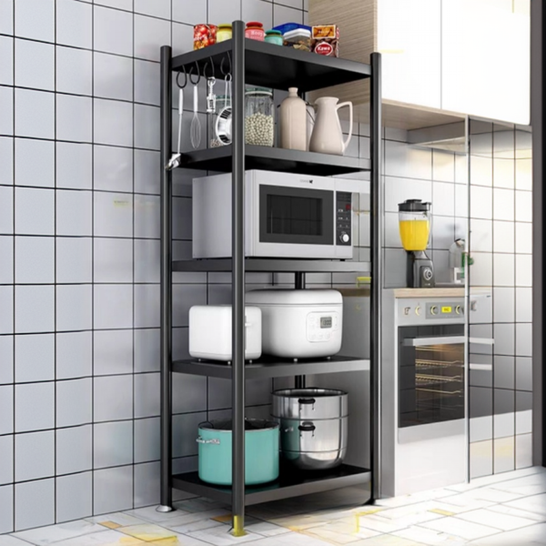 Ink Casual Swivel Metal Vertical Cabinet Storage Shelf Rack with Roller Wheels and Solid Shelves