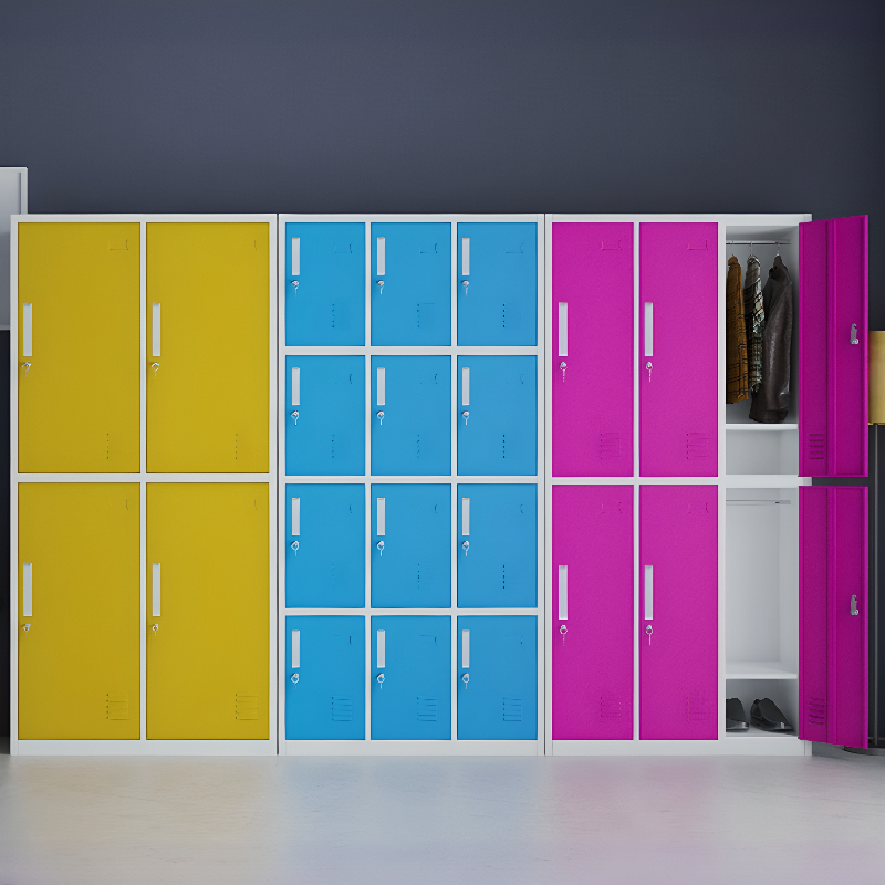 2 Tiers Gym & Locker Room Lockers with Installation Required and Partial Assembly, Key Locking Ventilated Doors, 10 or More Compartments, 3-Wide
