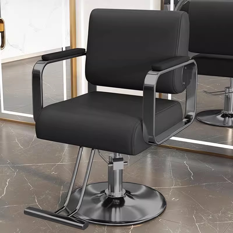 L-Shape Solid Colour Styling Chair with Stainless Steel Frame, Footrest, and Adjustable Features