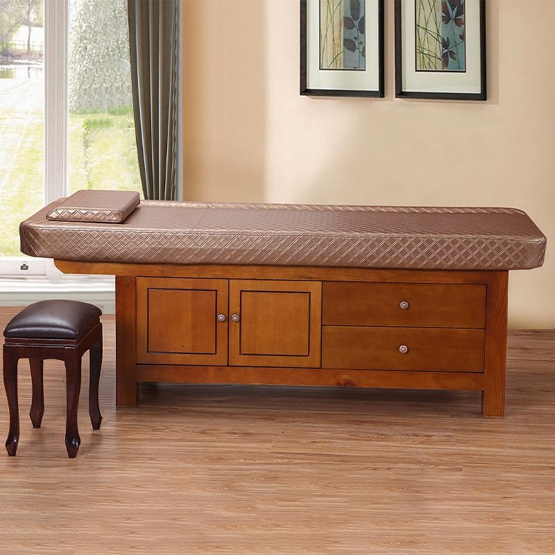 Fixed Height Lumber Massage Bed with Rectangular Trestle Base
