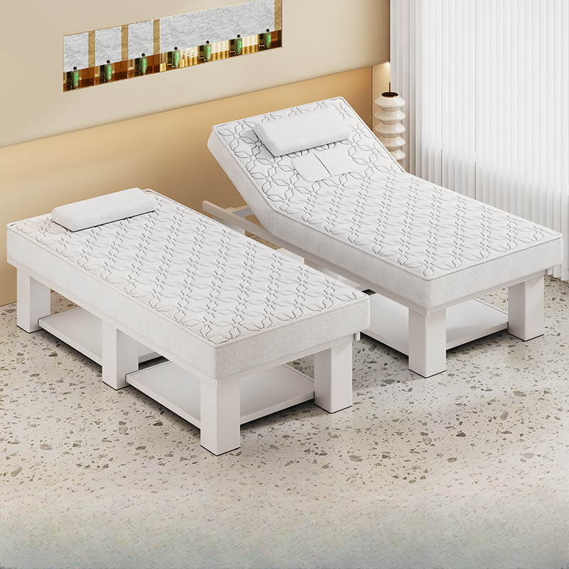 Multi-levelled Height Adjustable Metal Rectangular Massage Bed with Trestle Base
