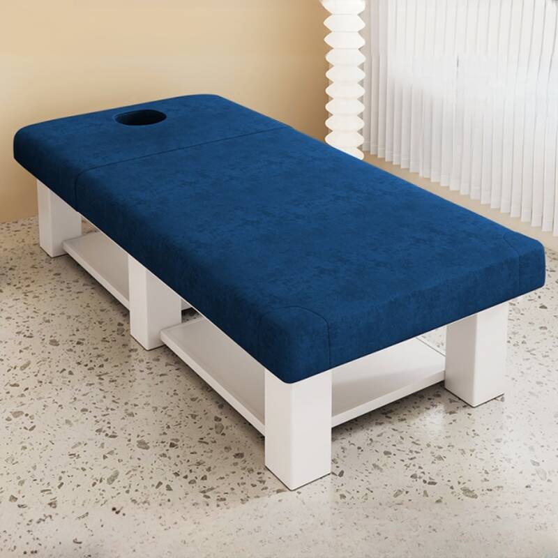 Versatile Metal Massage Bed with Multi-levelled Height Adjustment and Rectangular Trestle Base