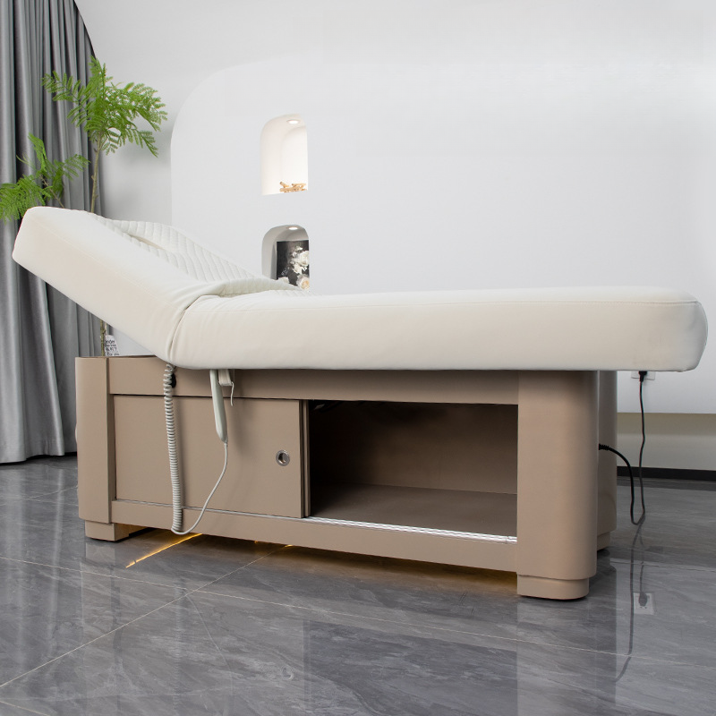 Moves Up and Down Abrasion Resistance Rectangle Facial Bed with Lumber Base