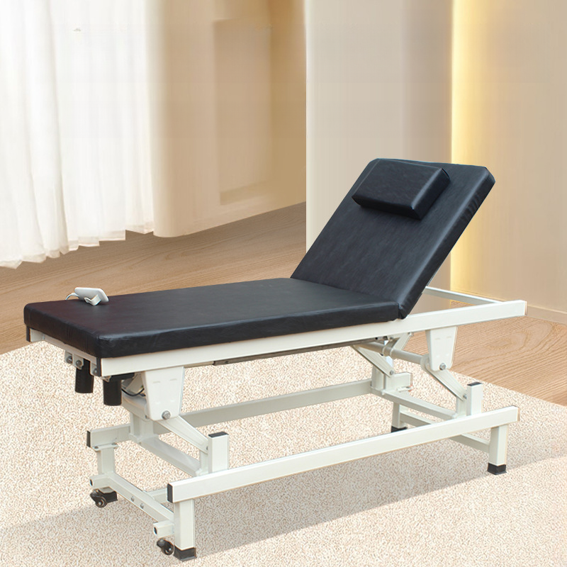 Midnight Black Slip Resistant Massage Bed with Caster Wheels