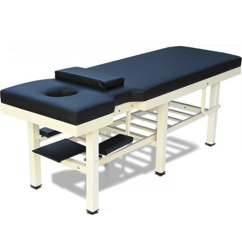 Fixed Height Metal Massage Bed with Slip Resistant Rectangular Trestle Base