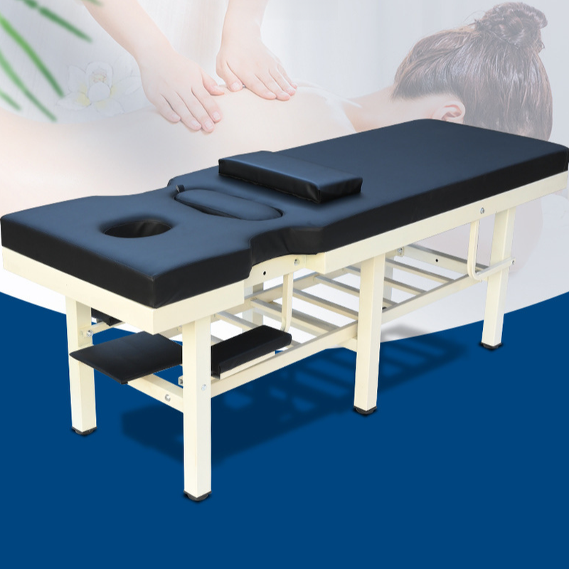 Rectangular Metal Massage Bed with Fixed Height and Trestle Base