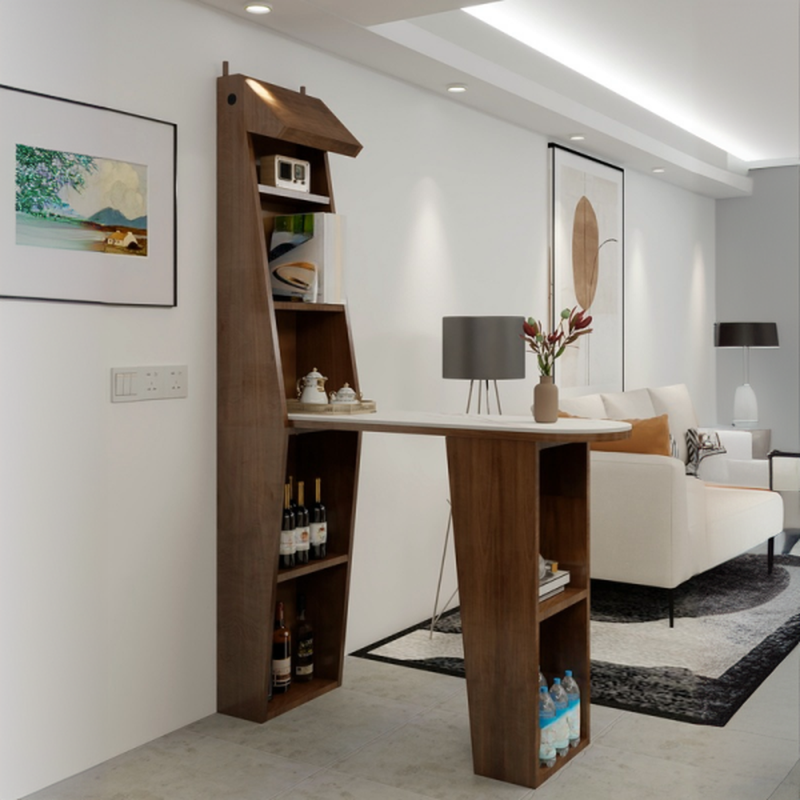 Pub Table with Quartz Top and Twin Support Base, 72 inches for 8, Chalk Colour with Stockroom Storage, Free Form Shape