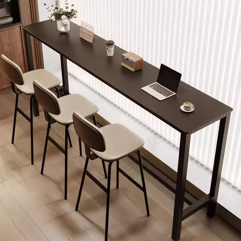 Slate Matte Black Pub Table with Foot Platform