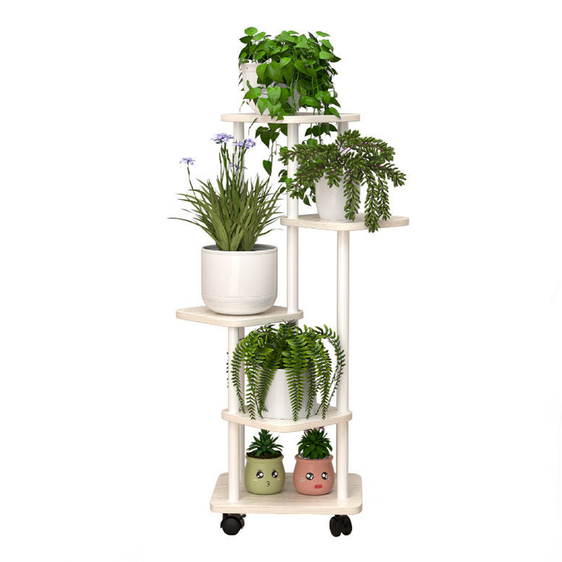 Square Lumber Plant Holder with Roller Wheels