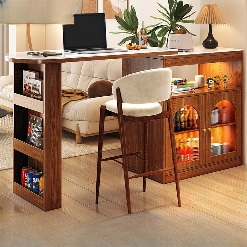 Transformer Table with Pebble Top and Immobile Pedestal, Featuring Gateleg Design