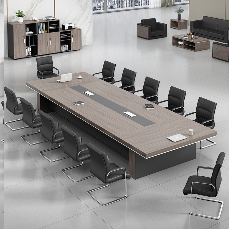 Light Natural Brown Modern Conference Table for 6 to 12+ Seats