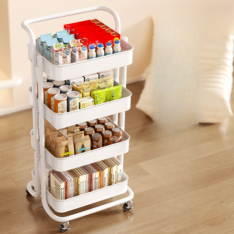 Trendy 4 Tiers/3 Tiers Cabinet Storage Shelf Rack with Hooks