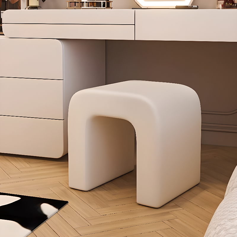 Modern Simple Style Rectangular Solid Colour Standard Ottoman in Ink/Light Gray/Auburn with Timber Frame