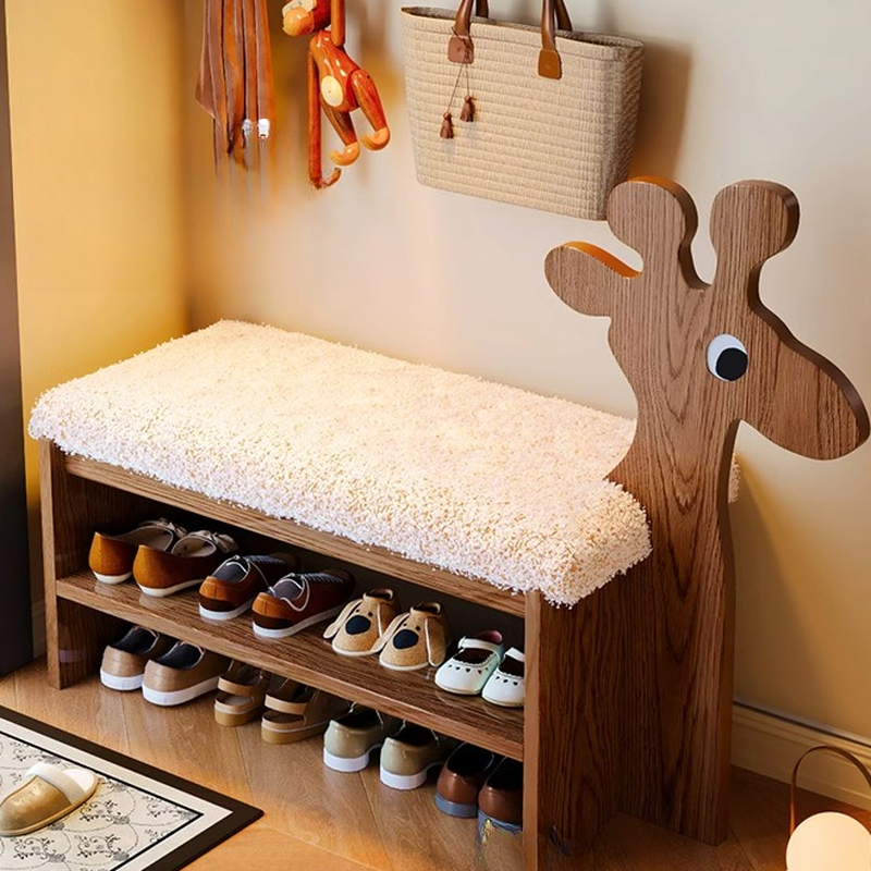 Modern Simple Style Rectangular Solid Colour Standard Ottoman in White Flannel with Storage Container