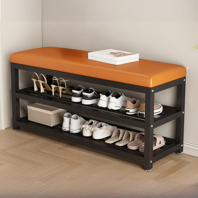 Modern Simple Style Rectangular Solid Colour Standard Ottoman with Artificial Leather and Container Storage