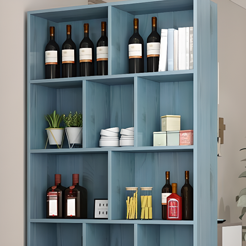 Floor Wine Cabinet with Glass Rack Shelf