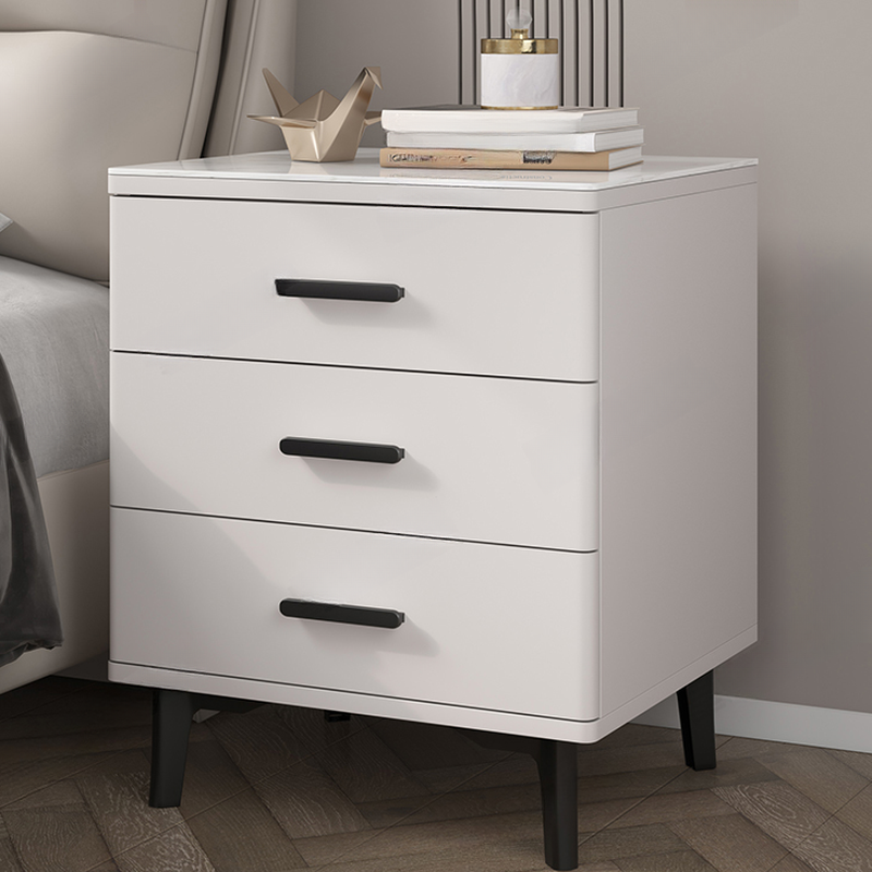 Stylish Drawer Storage Nightstand with 3 Drawers and Leg