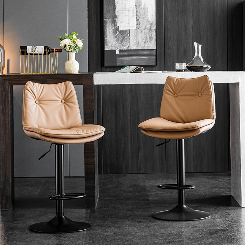 Art Deco Adjustable Lift Rawhide Pub Stool in Black/Gray/Emerald Green with Backrest and Rotatable Horse Seat