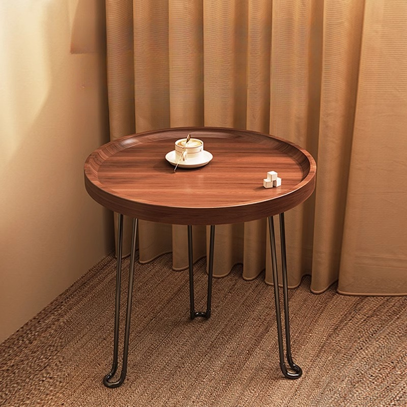 Simplistic Table Only Reclaimed Wood Drink Table with 3 Legs in White/Auburn, Featuring Tray Top