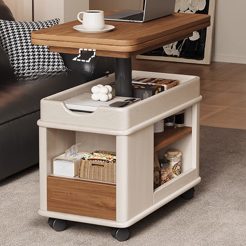 Height-adjustable Space-saving Wheeled Drink Table
