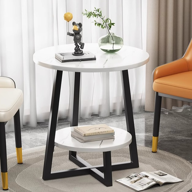 Simplistic Circular-shaped Reclaimed Wood Drink Table Only with Frame Base