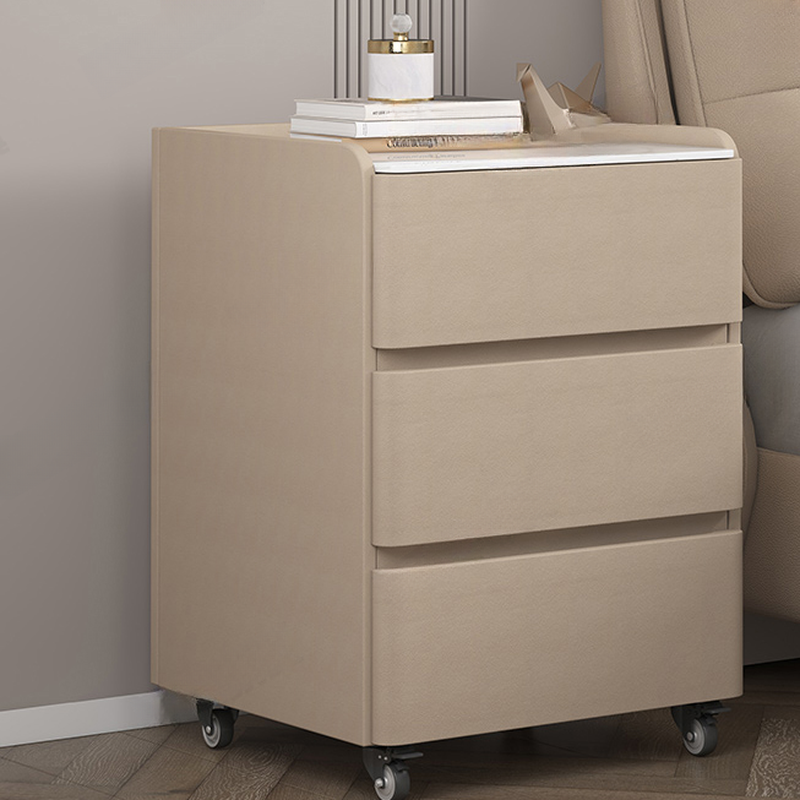 Modish Rolling Stone Countertop Drawer Storage Bedside Table