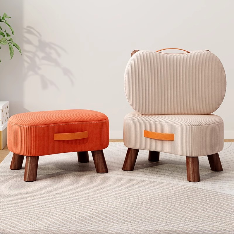 Dove Grey/Brown/Orange Modish Unique Solid Colour Standard Ottoman with Timber Frame