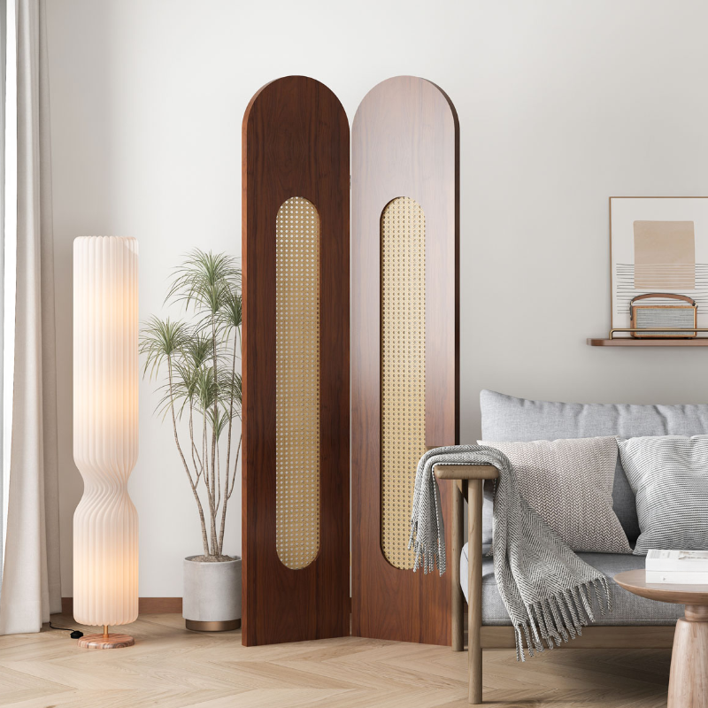 Room Partition Wall with Simplistic Style for Indoor Use, Opaque Light Filtration, Collapsible Timber Screen, Standalone