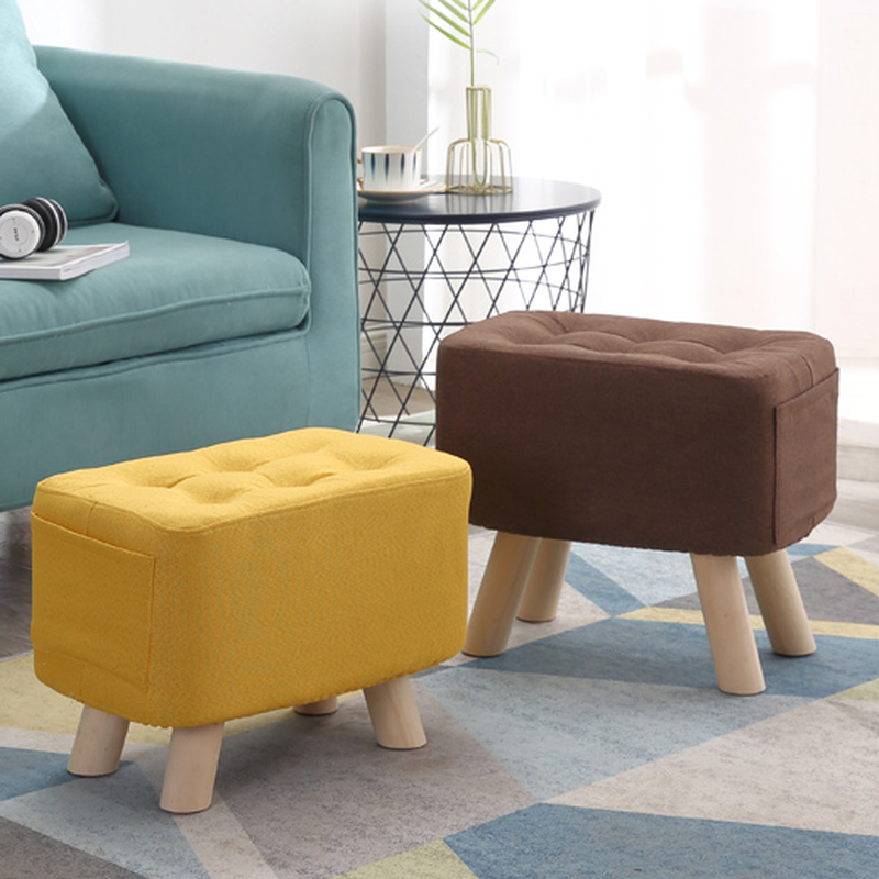 Modern Simple Style Rectangular Storage Ottoman with Timber Frame and Container, Featuring Removable Cushion Cover and Button-tufted Design
