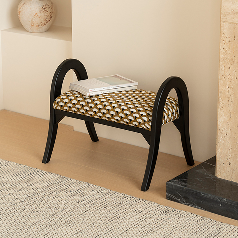 Modish Rectangle Floral-patterned Standard Ottoman in Flannel with Multiple Colour Upholstery