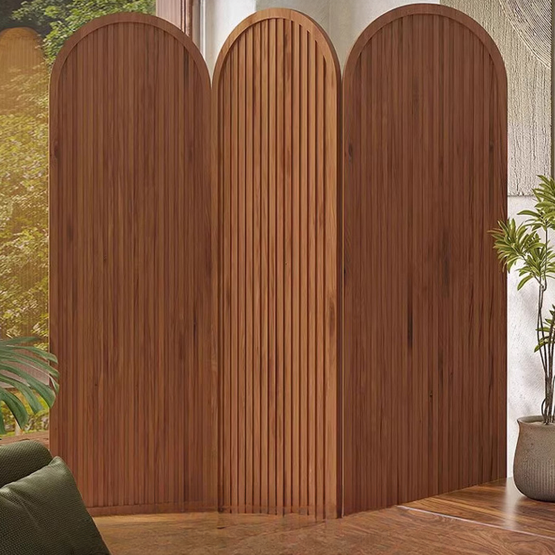 3 Panels/2 Panels/1 Panel Simplistic Standalone Opaque Timber Collapsible Indoor Partition Wall
