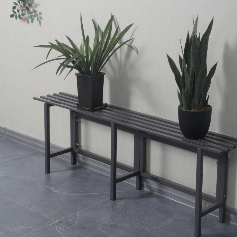 Rectangle 1 Piece Plant Shelf Metal with Legs & 1 Shelf & 1 Tier