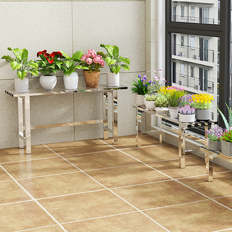 Metallic Rectangle Stainless Steel Plant Holder