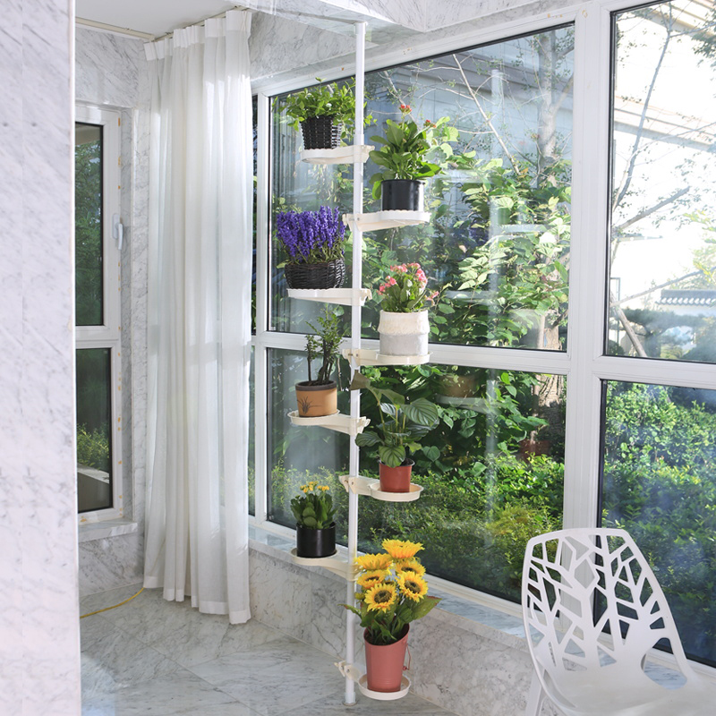 Beige Orbicular Plant Holder with Synthetic Material Top