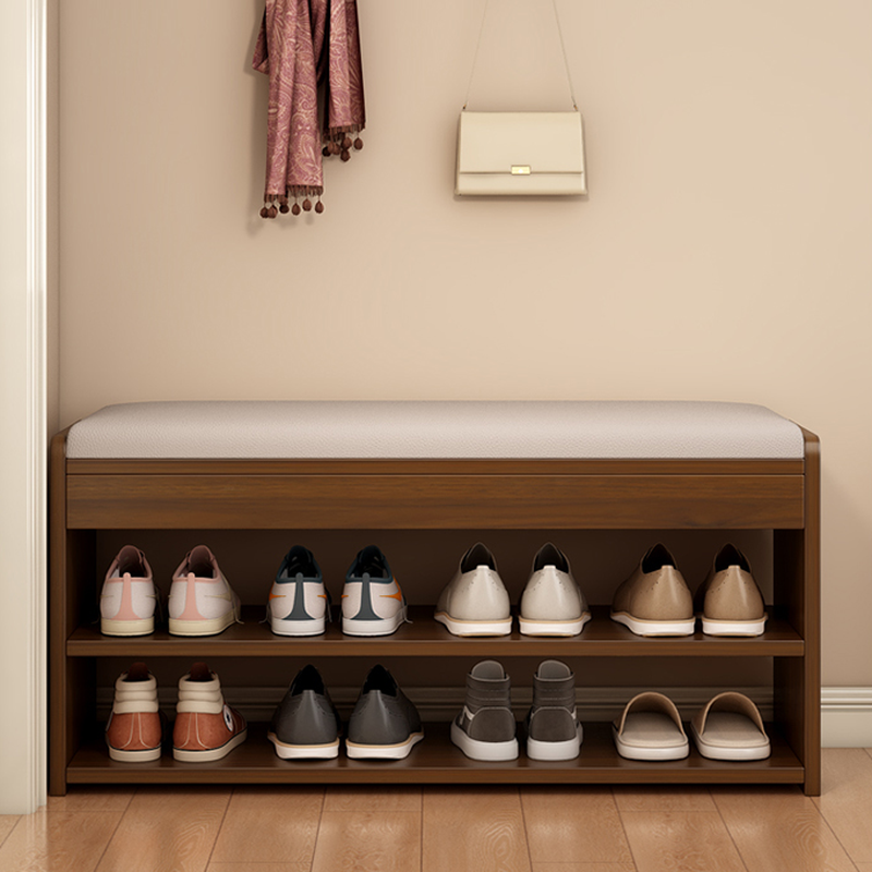 Casual Rectangular Solid Colour Storage Ottoman in Light Gray Artificial Leather