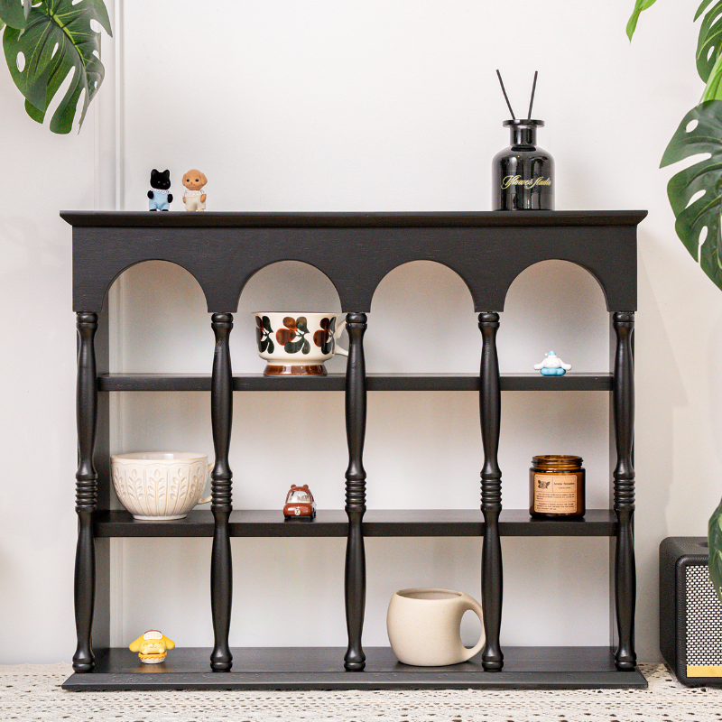 Casual 4 Tiers Solid Wood Cabinet Shelf