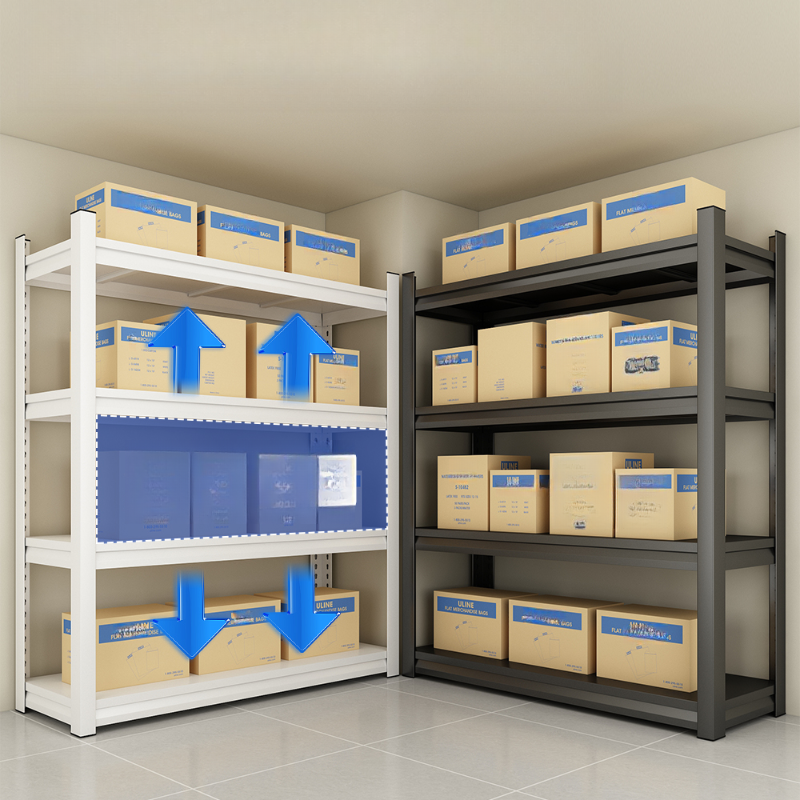 Casual Flame-resistant Steel Warehouse Shelving Rack with Adjustable Shelves, Unattached
