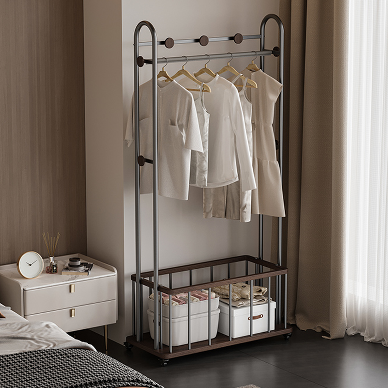 Sepia Modern Simple Style Hall Rack with Locker, 1 Shelf, Stainless Steel Frame, and Alloy Hook